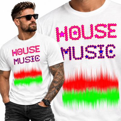 KOSZULKA MUZYCZNA  HOUSE MUSIC